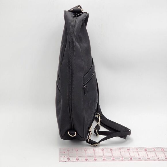 Norm Thompson Black Convertible Crossbody Sling Backpack - Picture 11 of 11